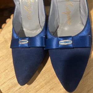 Marquise Blue Satin Ribbon Heels